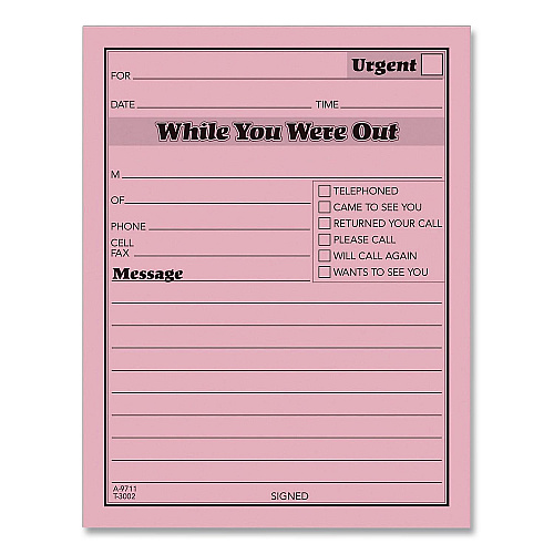 Adams While You Were Out Memo Pad, One-Part (No Copies), 4.25 x 5.5, 50 Forms/Pad, 12 Pads/Pack (9711D)