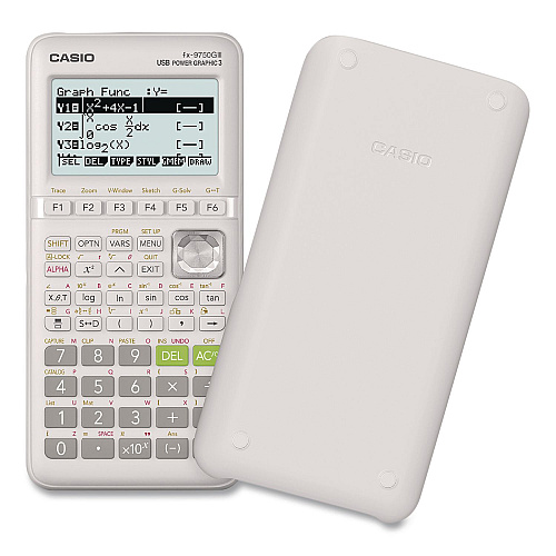Casio FX-9750GIII 3rd Edition Graphing Calculator, 21-Digit LCD, White (FX9750GIIIWE)