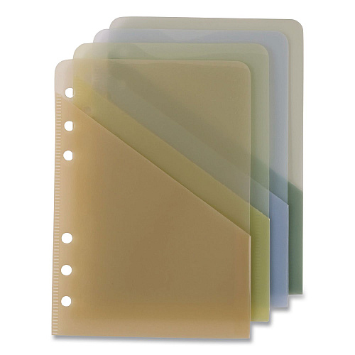 Day Runner Storage Pockets, 6.75 x 3.75, Assorted Colors, 4/Pack (43175)