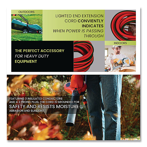 GoGreen Power 16 AWG Outdoor Extension Cord, 100 ft, 10 A, Orange (GG13700)