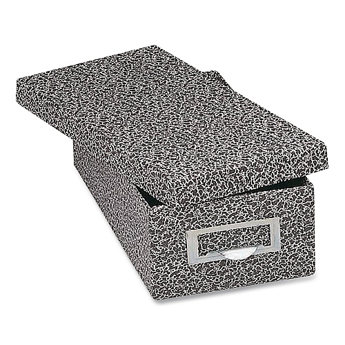 Globe-Weis Index Card File Box with Lift-Off Lid, Holds 1,000 5 x 8 Cards, 8.63 x 11.63 x 6, Black Agate (95BLA)