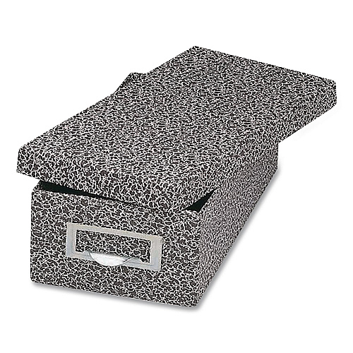Globe-Weis Index Card File Box with Lift-Off Lid, Holds 1,000 5 x 8 Cards, 8.63 x 11.63 x 6, Black Agate (95BLA)