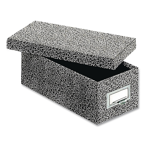 Globe-Weis Index Card File Box with Lift-Off Lid, Holds 1,000 3 x 5 Cards, 5.63 x 11.63 x 4, Black Agate (93BLA)
