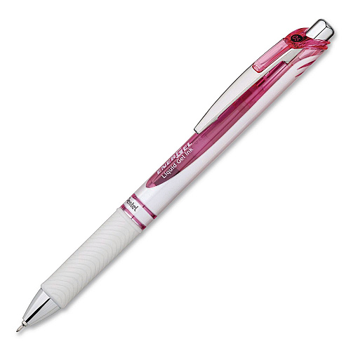 Pentel EnerGel Pearl Deluxe Pink Special Edition Liquid Gel Pen, Retractable, Fine 0.5mm, Black Ink, White Pearl/Pink Barrel, 2/Pack (BLN75WBP2PA)