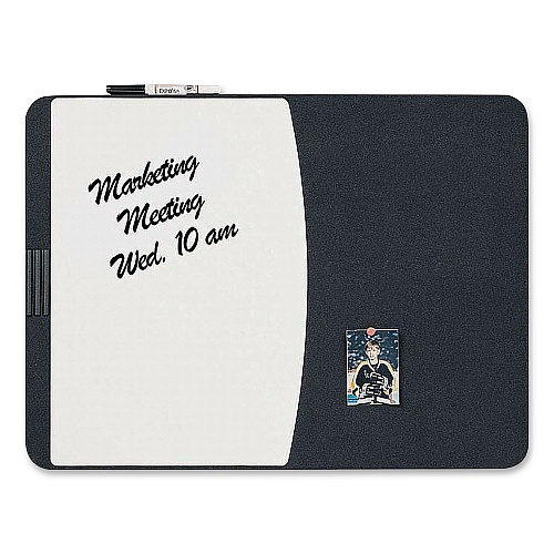 Quartet Designer Tack and Write Combination Dry-Erase Whiteboard/Bulletin Board, 35 x 23.5, Black/White Surface, Black Plastic Frame (06545BK)