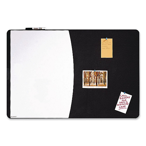 Quartet Designer Tack and Write Combination Dry-Erase Whiteboard/Bulletin Board, 35 x 23.5, Black/White Surface, Black Plastic Frame (06545BK)