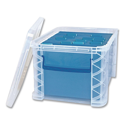 Advantus Super Stacker File and Document Box, Letter/Legal Files, 14.68 x 18.37 x 33.75, Translucent White (486085)