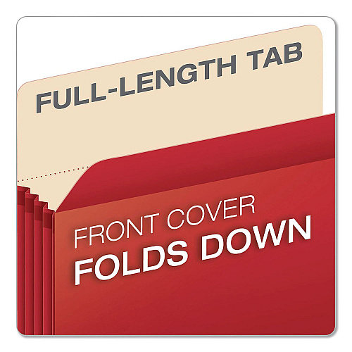 Pendaflex Colored File Pockets, 5.25" Expansion, Letter Size, Red (1534GRED10)