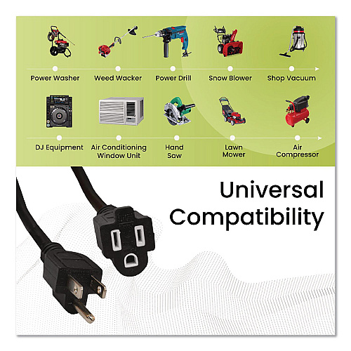 GoGreen Power 14 AWG Heavy-Duty Extension Cord, 100 ft, 13 A, Black (GG13800BK)