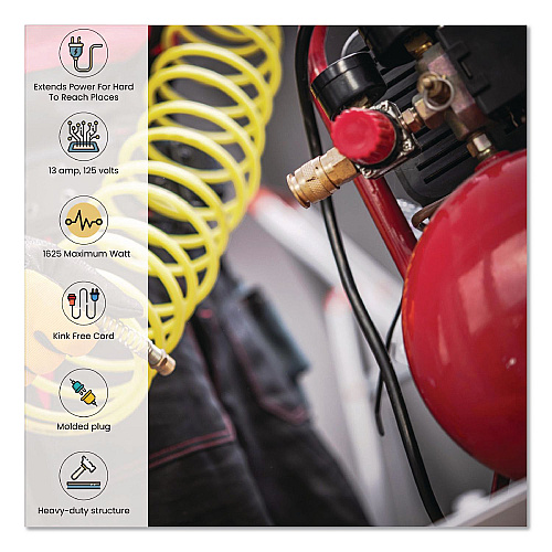 GoGreen Power 14 AWG Heavy-Duty Extension Cord, 100 ft, 13 A, Black (GG13800BK)