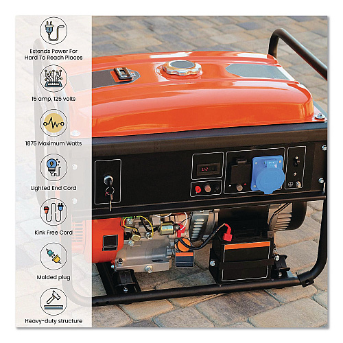 GoGreen Power 12 AWG 3-Outlet Heavy-Duty Extension Cord, 100 ft, 15 A, Orange (GG15200)