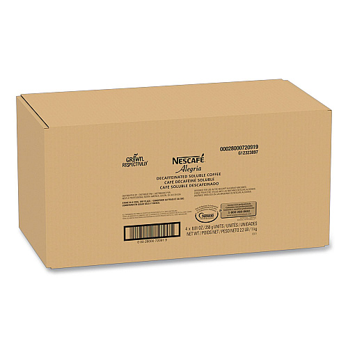 Nescaf Bulk Decaf Ground Coffee, Arabica, 8.81 oz Bag, 4/Carton (72091CT)
