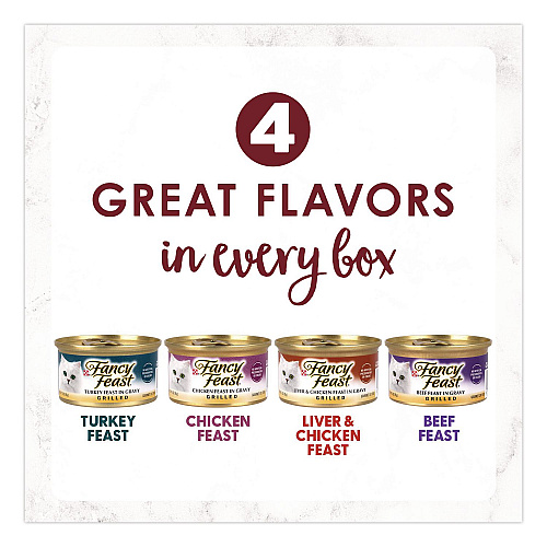Fancy Feast Poultry and Beef Variety Pack, Assorted Flavors, 3 oz Can, 48/Carton (22002665)