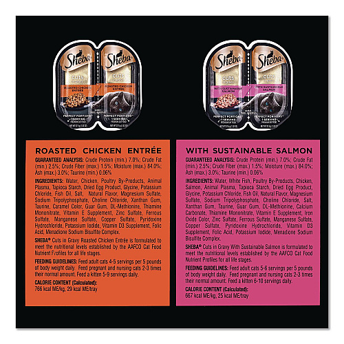 Sheba Perfect Portions Variety Twin Packs, Assorted Flavors, 1.32 oz Can, 60/Carton (22002668)