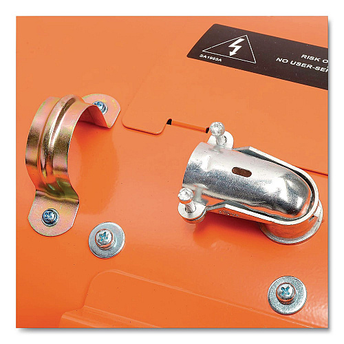 Global Industrial Electric Salamander Heater with Adjustable Thermostat, 15,000 W, 23.03 x 20 x 24.68, Orange (653569)