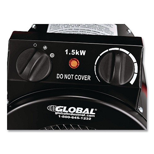 Global Industrial Portable Electric Space Heater, 1,500 W, 11.25 x 14.75 x 17.5, Black (653579)