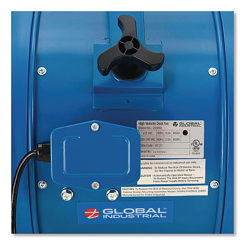Global Industrial High Velocity Drum Fan with Yoke Mount, 14", Blue (293092)