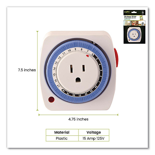GoGreen Power AC Indoor Timer, Analog, 4 x 3, White (GG36011)
