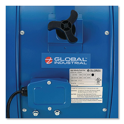 Global Industrial High Velocity Fan, Wall and Column Mount, 22", 1 Speed, Blue (293148)