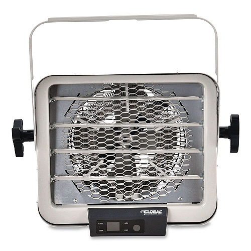 Global Industrial Unit Heater Horizontal Downflow with Remote, 4,700/7,500 W, 14.68 x 15 x 12.5, White (246726)