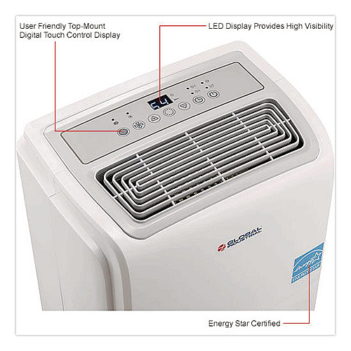 Global Industrial Portable Dehumidifier, 9.62 x 9.62 x 19.68, White (246731)