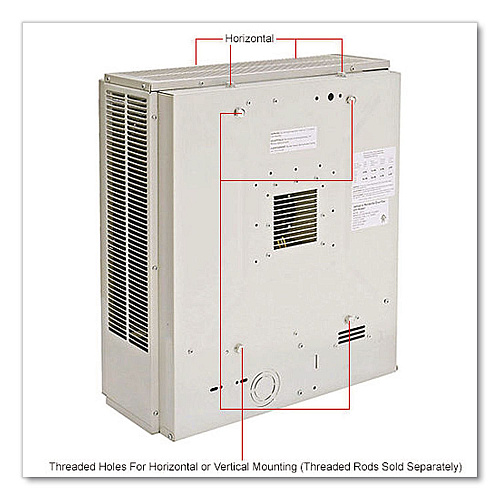 Global Industrial Unit Heater Horizontal or Vertical Downflow, Multi-Watt, 7,500/10,000 W, 19 x 8.5 x 21.44, White (246133)