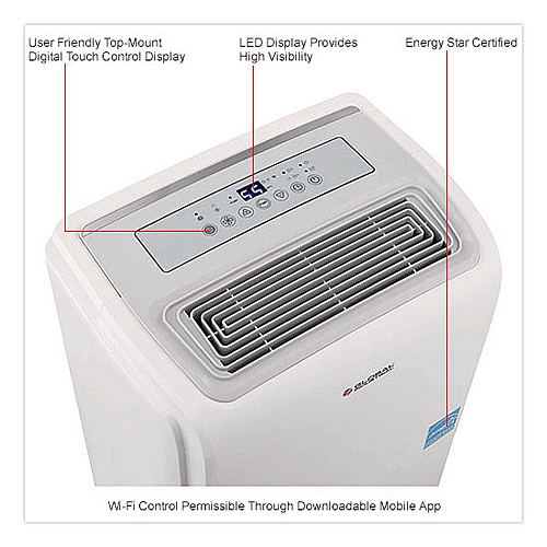 Global Industrial Portable Dehumidifier with Pump and Wi-Fi, 9.62 x 11.62 x 19.87, White (246733)
