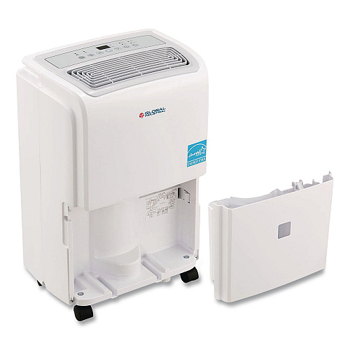Global Industrial Portable Dehumidifier with Pump and Wi-Fi, 11.62 x 11.62 x 24.81, White (246735)