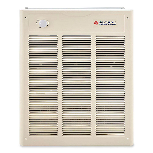 Global Industrial Fan Forced Wall Heater with Enclosed Motor, 4,000 W, 15.75 x 5 x 19.25, White (246743)