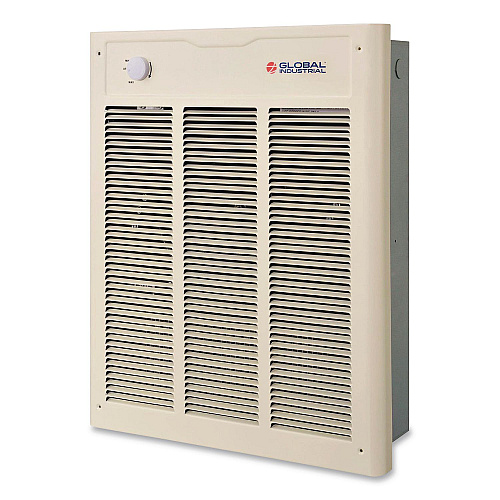 Global Industrial Fan Forced Wall Heater with Enclosed Motor, 4,000 W, 15.75 x 5 x 19.25, White (246743)