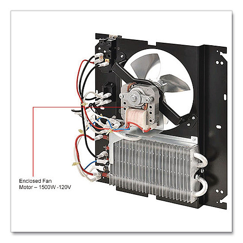 Global Industrial Fan Forced Wall Heater, Shaded Pole Motor, 1,500 W, 10.63 x 4.75 x 12.25, White (246744)