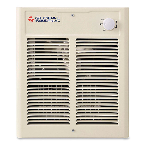 Global Industrial Fan Forced Wall Heater, Shaded Pole Motor, 1,500/2,000 W, 10.63 x 4.75 x 12.25, White (246745)