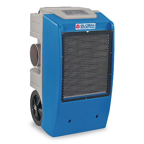 Global Industrial Low Grain Refrigerant Dehumidifier with Pump, 250 Pints, 22.43 x 20.81 x 37.81, Blue (246704)