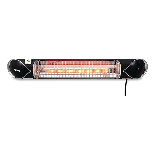 Global Industrial Infrared Patio Heater with Remote Control, 1,500 W, 35.38 x 5.13 x 3.5, Black (246718)