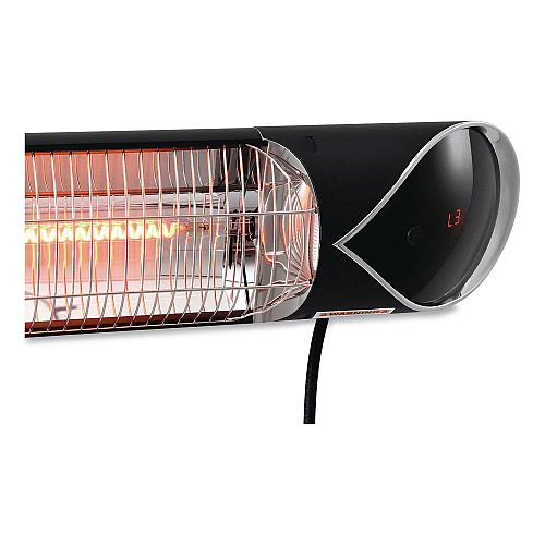 Global Industrial Infrared Patio Heater with Remote Control, 1,500 W, 35.38 x 5.13 x 3.5, Black (246718)