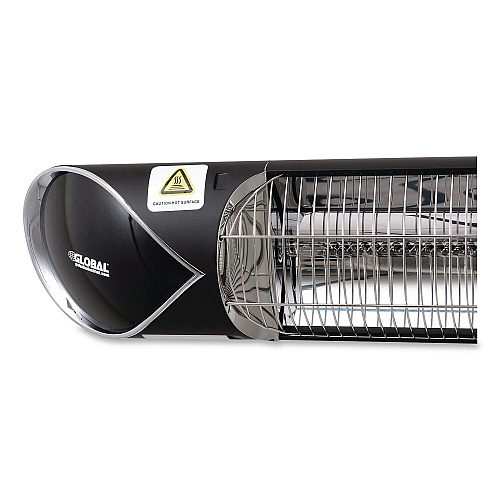 Global Industrial Infrared Patio Heater with Remote Control, 1,500 W, 35.38 x 5.13 x 3.5, Black (246718)