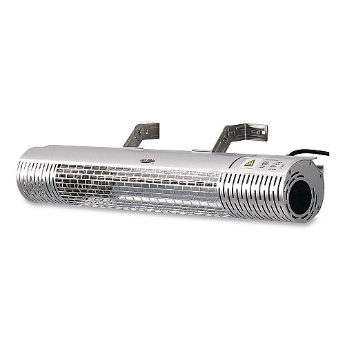 Global Industrial Infrared Patio Heater with Remote Control, 1,500 W. 30.75 x 5 x 5.38, Silver (246720)