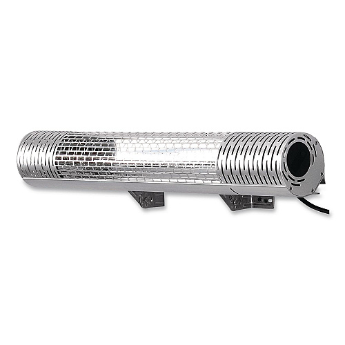 Global Industrial Infrared Patio Heater with Remote Control, 1,500 W. 30.75 x 5 x 5.38, Silver (246720)