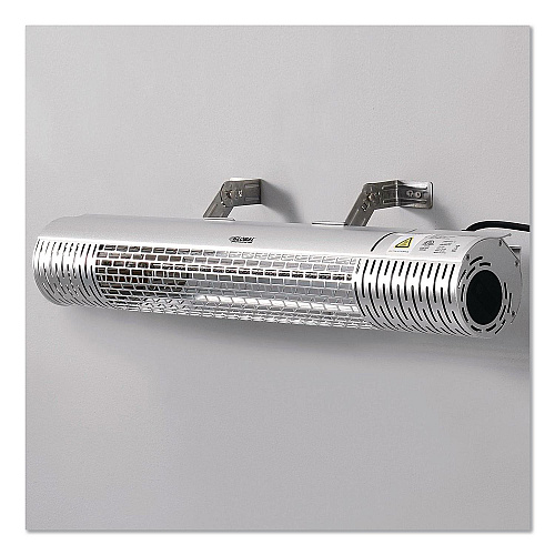 Global Industrial Infrared Patio Heater with Remote Control, 1,500 W. 30.75 x 5 x 5.38, Silver (246720)
