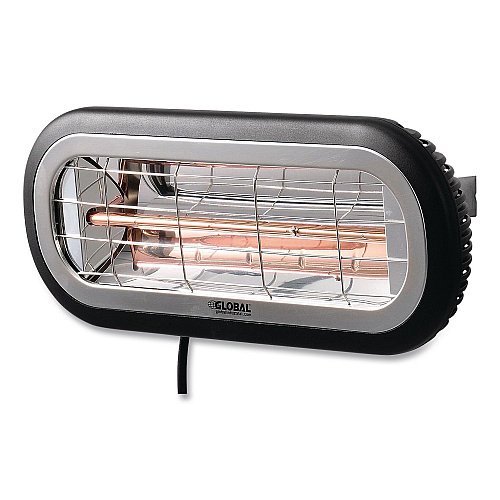 Global Industrial Infrared Patio Heater Low Glare, 1,500 W, 3 x 7 x 7.5, Black (246721)