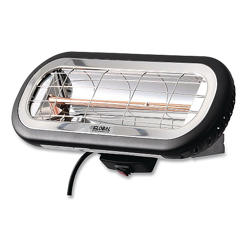 Global Industrial Infrared Patio Heater Low Glare, 1,500 W, 3 x 7 x 7.5, Black (246721)