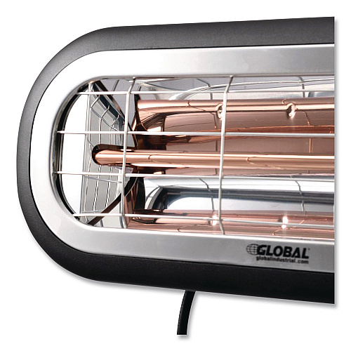 Global Industrial Infrared Patio Heater Low Glare, 1,500 W, 3 x 7 x 7.5, Black (246721)