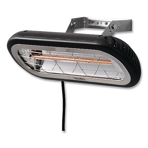 Global Industrial Infrared Patio Heater Low Glare, 1,500 W, 3 x 7 x 7.5, Black (246721)