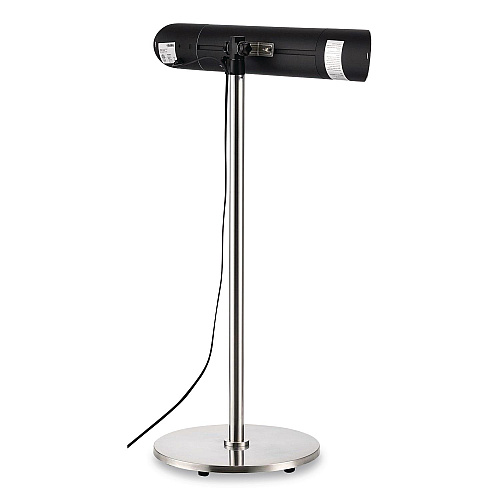 Global Industrial Infrared Patio Heater Free Standing with Remote Control, 1,500 W, 35.38 x 5.13 x 42 to 82, Black (246722)