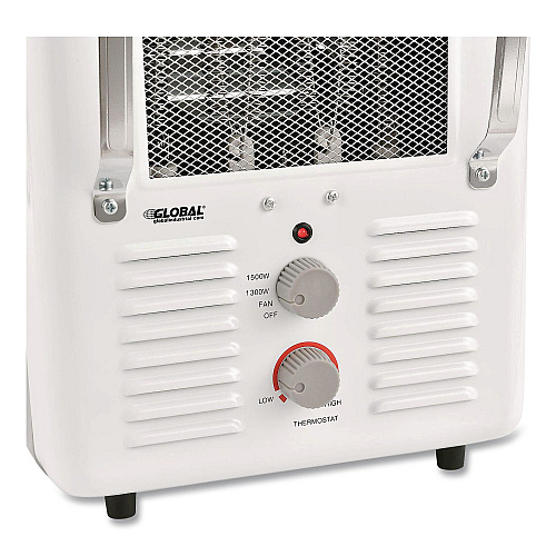 Global Industrial Portable Milkhouse Style Electric Heater, 1,500 W, 8 x 10.25 x 15.75, White (246098)