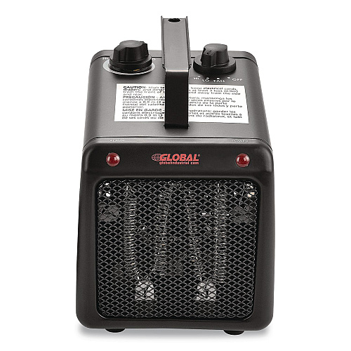 Global Industrial Portable Heater, 1,500 W, 5.31 x 7.12 x 4.93, Black (246099)