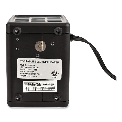 Global Industrial Portable Heater, 1,500 W, 5.31 x 7.12 x 4.93, Black (246099)
