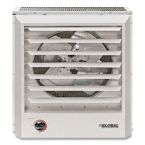 Global Industrial Unit Heater Horizontal or Vertical Downflow, Multi-Watt, 5,600 W/7,500 W, 19 x 8.5 x 21.43, White (246132)