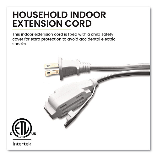 GoGreen Power Household Extension Cord, 6 ft, 13 A, White 10/Pack (GG2470610)