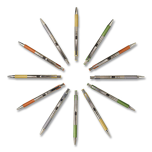 Zebra F-301 Signature Series Earthy Tones Ballpoint Pen, Retractable, Fine 0.7 mm, Black Ink, Assorted Earthy Tones Barrel, 4/Pack (27304)